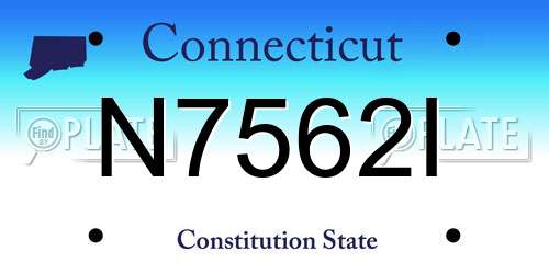 N7562I Connecticut License Plate