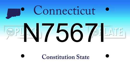 N7567I Connecticut License Plate