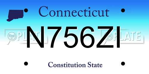 N756ZI Connecticut License Plate
