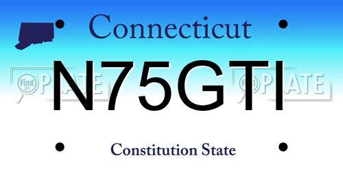 N75GTI Connecticut License Plate