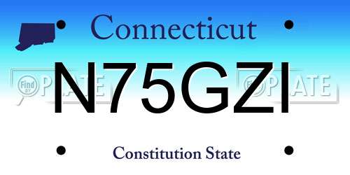N75GZI Connecticut License Plate
