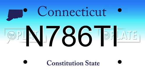N786TI Connecticut License Plate