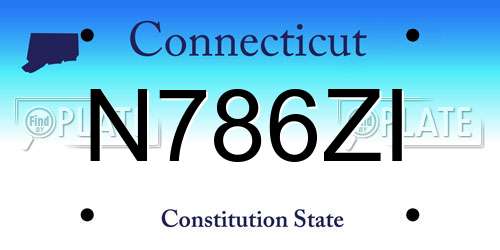 N786ZI Connecticut License Plate