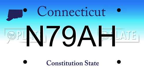 N79AH Connecticut License Plate