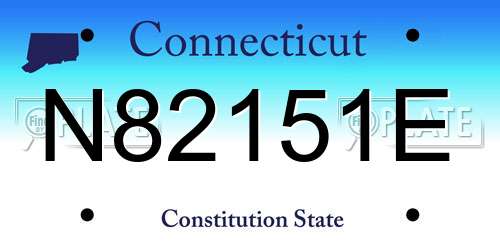 N82151E Connecticut License Plate