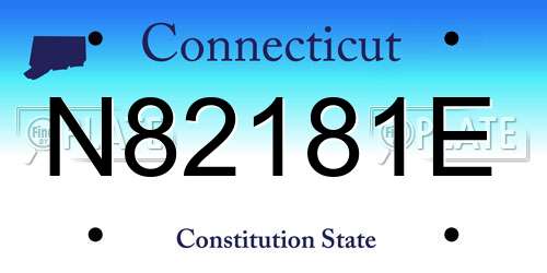N82181E Connecticut License Plate