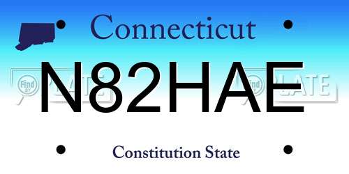 N82HAE Connecticut License Plate