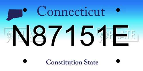 N87151E Connecticut License Plate