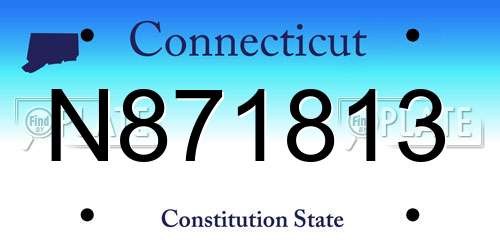 N871813 Connecticut License Plate