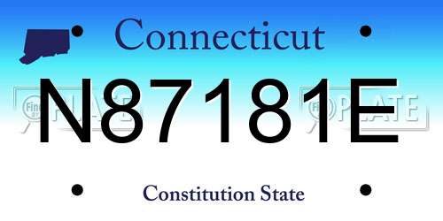 N87181E Connecticut License Plate
