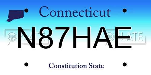 N87HAE Connecticut License Plate