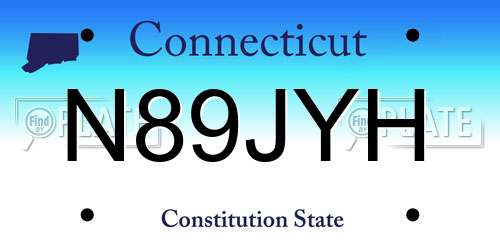 N89JYH Connecticut License Plate
