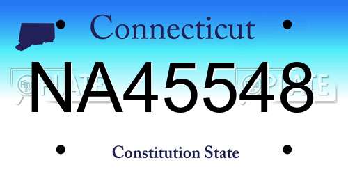 NA45548 Connecticut License Plate