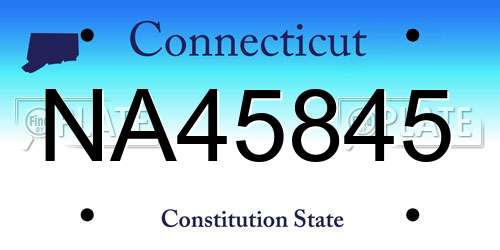 NA45845 Connecticut License Plate