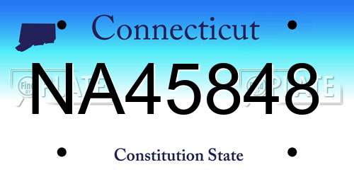 NA45848 Connecticut License Plate