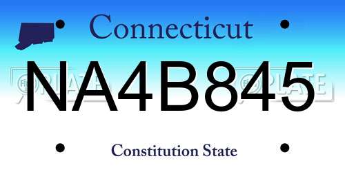 NA4B845 Connecticut License Plate