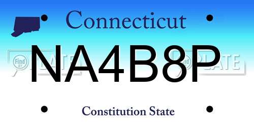 NA4B8P Connecticut License Plate