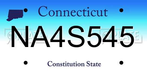 NA4S545 Connecticut License Plate