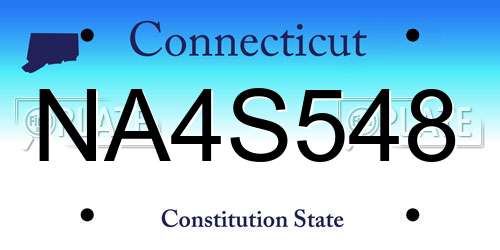 NA4S548 Connecticut License Plate