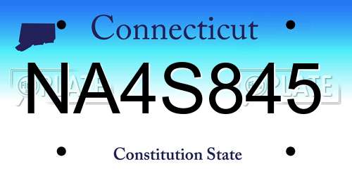 NA4S845 Connecticut License Plate