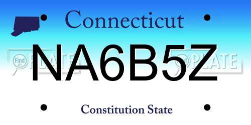 NA6B5Z Connecticut License Plate