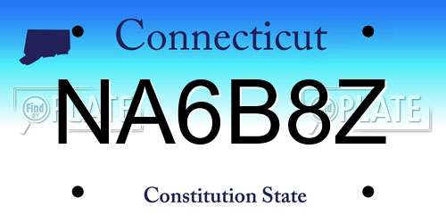 NA6B8Z Connecticut License Plate