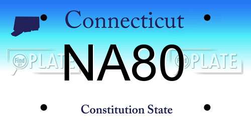 NA80 Connecticut License Plate