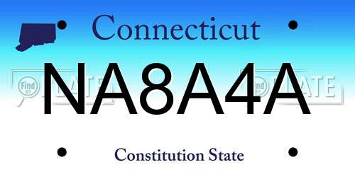 NA8A4A Connecticut License Plate