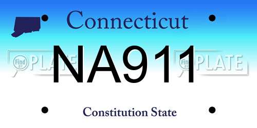 NA911 Connecticut License Plate