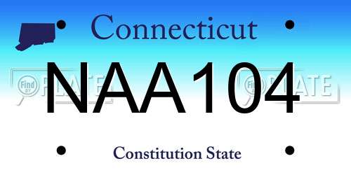 NAA104 Connecticut License Plate