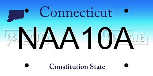 NAA10A Connecticut License Plate