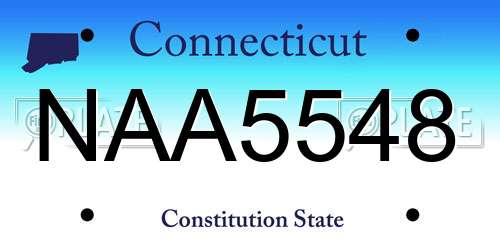 NAA5548 Connecticut License Plate