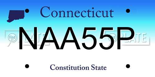 NAA55P Connecticut License Plate