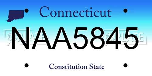 NAA5845 Connecticut License Plate
