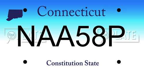 NAA58P Connecticut License Plate