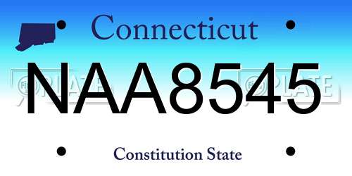 NAA8545 Connecticut License Plate