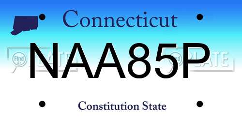 NAA85P Connecticut License Plate