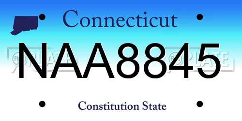 NAA8845 Connecticut License Plate