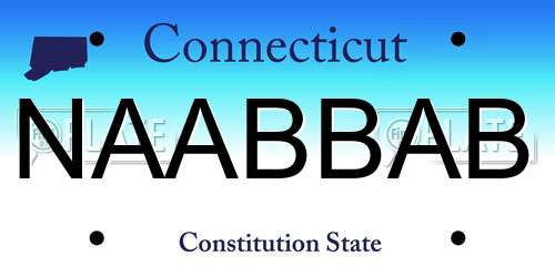 NAABBAB Connecticut License Plate