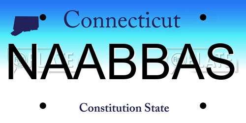 NAABBAS Connecticut License Plate