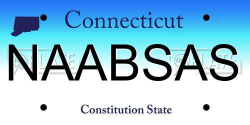 NAABSAS Connecticut License Plate
