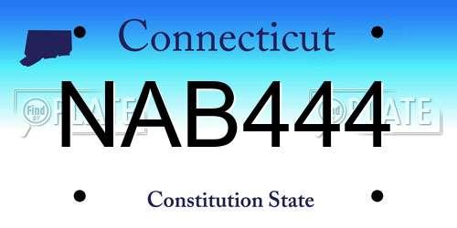 NAB444 Connecticut License Plate