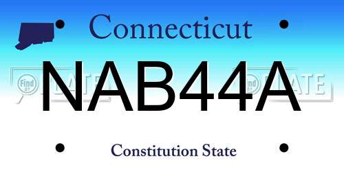 NAB44A Connecticut License Plate