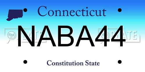 NABA44 Connecticut License Plate