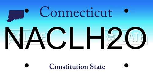 NACLH2O Connecticut License Plate
