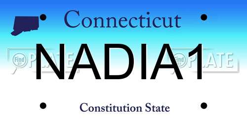 NADIA1 Connecticut License Plate