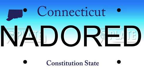 NADORED Connecticut License Plate