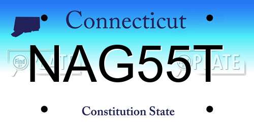 NAG55T Connecticut License Plate