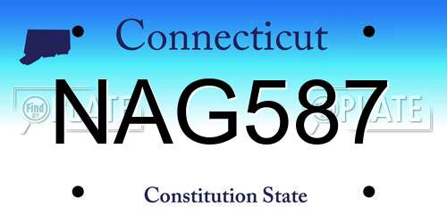 NAG587 Connecticut License Plate
