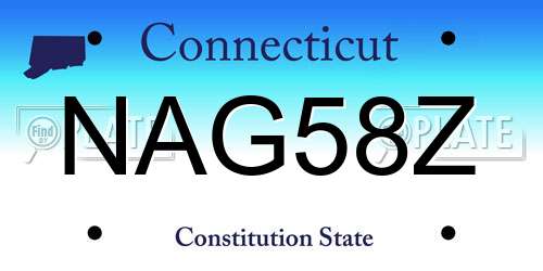 NAG58Z Connecticut License Plate